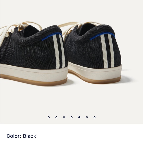 Rothy's Black Knit Lace-Up Sneakers with Cream Laces and Gum Sole - Picture 2 of 7